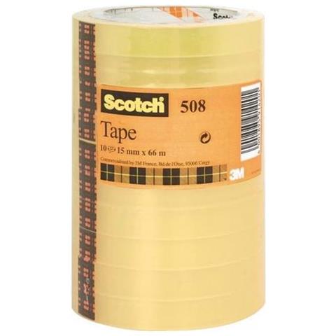 Nastro invisibile Scotch - 15 mm Larghezza x 66 m Lunghezza - Resistente all'umidità - 10 Rullo - Trasparente - Foto 6