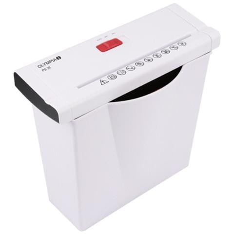 Distruggidocumenti a Strisce PS 36 Automatico con cestino da 7L capacità di 6 fogli - Bianco - Foto 1