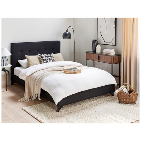 Letto Matrimoniale In Ciniglia Nero 140x200 Cm Ambassador - Foto 26