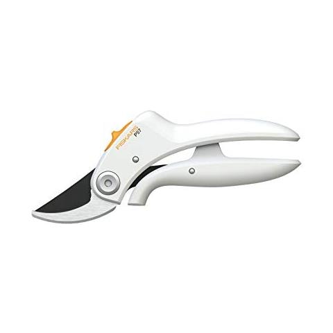 Forbici da giardino P57 con lame bypass rami freschi e ramoscelli le EP Ø 2 cm Lunghezza: 18 cm Peso: 140 g, Bianco / Arancione, FiberComp / Acciaio di qualità, luce, 1.026.916 - Foto 1