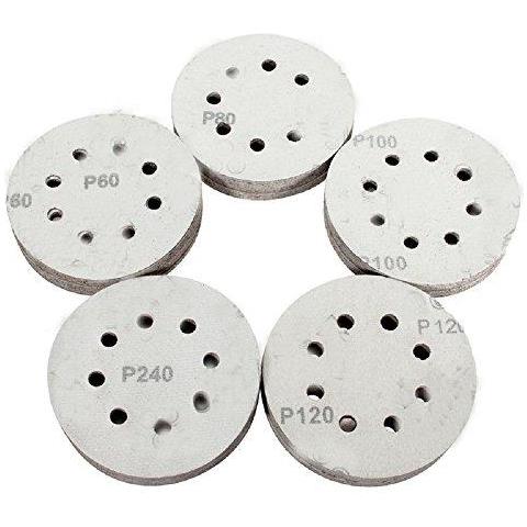 100 Parti 5 Pollici Con 8 Fori Dustless Hook-and-loop Circolare Dischi Abrasivi Carta Vetrata Assortiti Da 60 A 600 Grits - Foto 4