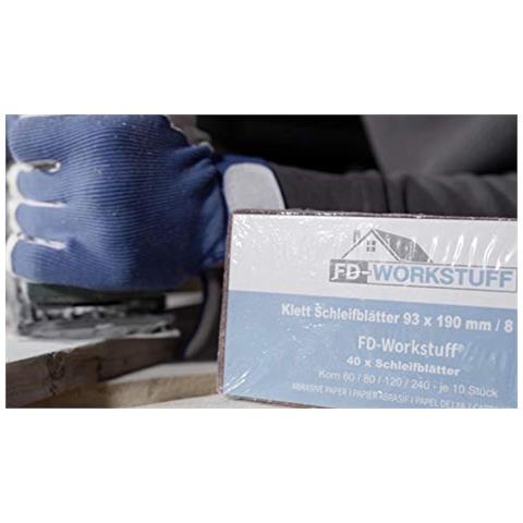 Foglio Abrasivo-set 40 Pezzi 93 X 190 Millimetri Mixpack (10 X Grain 6080120240 Ogni) Autoadesiva (hook Loop) Per Levigatrici Orbitali Di Levigatura-paper Grinding-pad - Foto 2