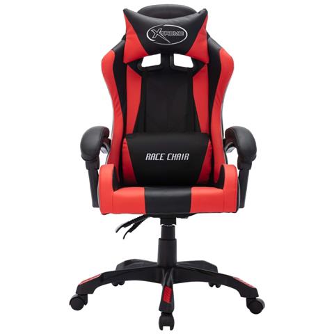 Sedia Da Gaming Con Luci A Led Rgb Rossa E Nera In Similpelle - Foto 2