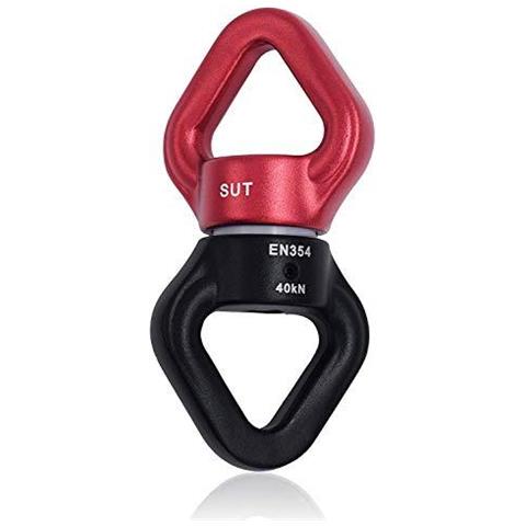 Battente Girevole 40kn Micro Rotator Girevole Dispositivo Rotazione Spinner Per Swing Danza Aerea Yoga Altalena Appesa Hammock Arrampicata Su Roccia Albero Arborist Ce Certificato (rosso Nero)  - Foto 1