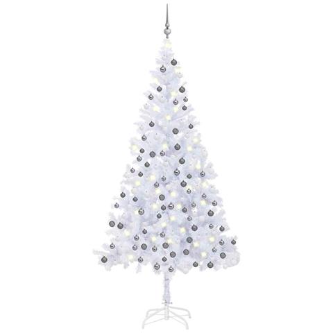 Albero Natale Artificiale con Set Palline e LED 210 cm 910 Rami - Foto 1