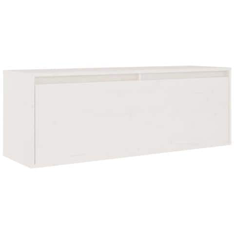 Pensile Bianco 100x30x35 Cm In Legno Massello Di Pino - Foto 1