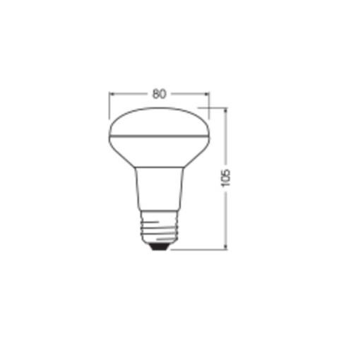 Lampadina Led Ledvance R80 E27 8.5w 670lm 2700k Dimmerabile Ip20 36° [lv-4099854051258] - Foto 4