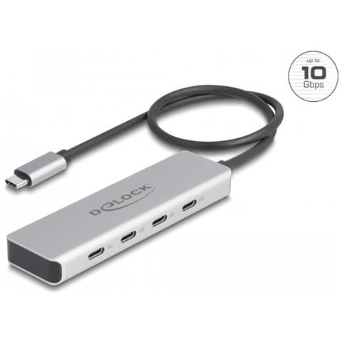 Hub USB 10 Gbps USB Type-C con 4 x USB Type-C femmina con cavo di collegamento da 35 cm - Foto 3