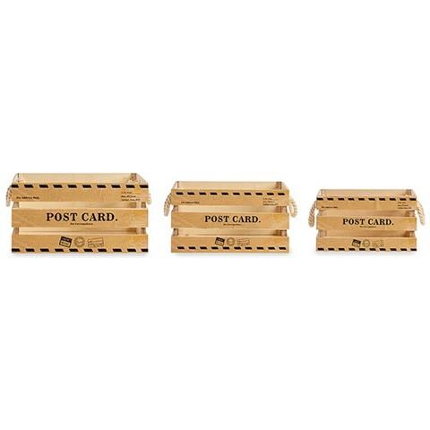 Set Di Scatole Decorative Post Card Marrone 30 X 20 X 40 Cm - Foto 1