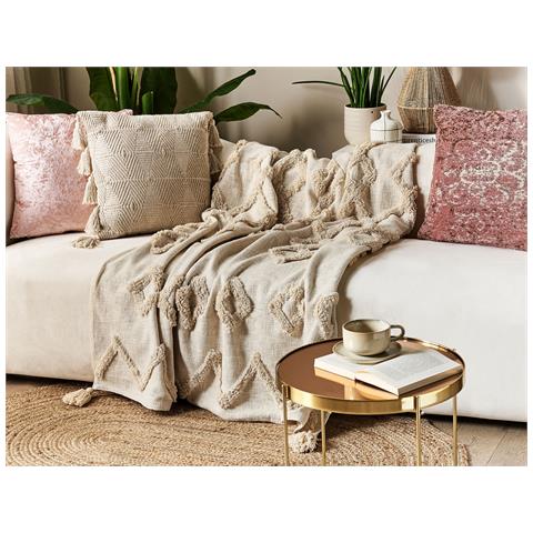 Coperta Guna Cotone 130 X 180 Cm Beige - Foto 1
