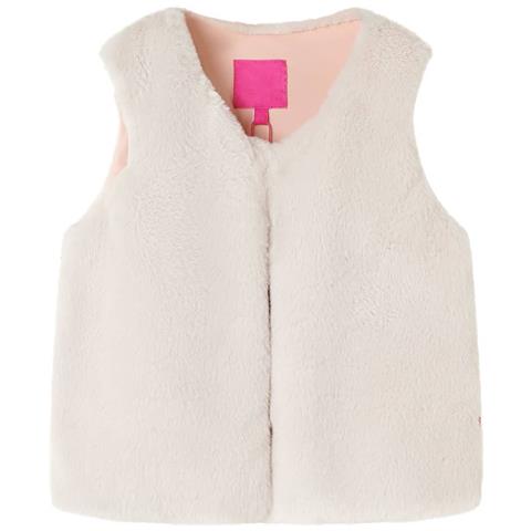 Gilet Da Bambina In Pelliccia Sintetica Beige 104 - Foto 1