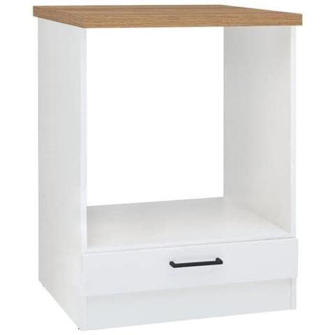 Mobile Forno Basso Cm 60 - Piano Di Lavoro - Bianco Lucido - Foto 1