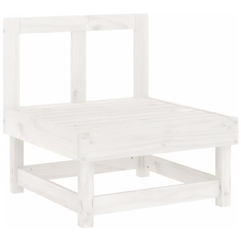 Set Salotto da Giardino 6 pz Bianco in Legno Massello di Pino - Foto 2