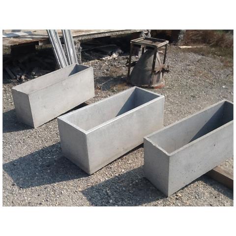 Fioriera In Granulato Di Pietra Grigio 75x25xh33cm Art Garden - Foto 3