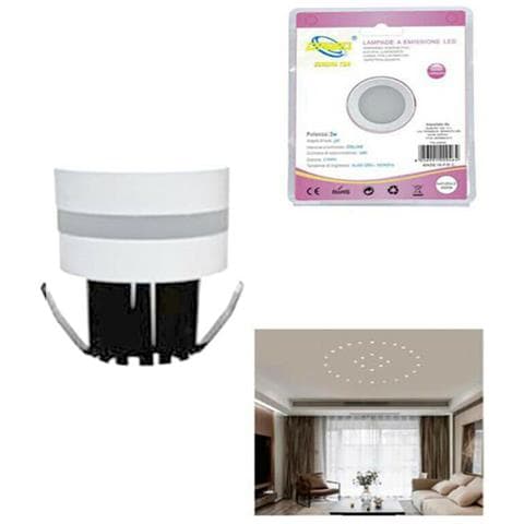 Mini Faretto Led 3w Soffitto Tondo Incasso Molla 4cm Led Bianco Freddo 6000k - Foto 1