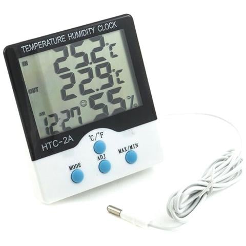 Termometro Igrometro Digitale Temperatura Umidita' Ora Data Casa Htc-2 Con Sonda - Foto 2
