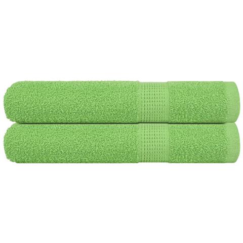 Asciugamani 2 Pz Verde Mela 100x200 Cm 360 G /m 100% Cotone - Foto 1
