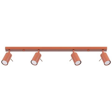 Lampada Da Soffitto Ring 4l Rosso Ocra Sl. 1510 - Moderno Lampada Da Soffitto Ocra Rossa 17x81x6 Cm - Foto 1