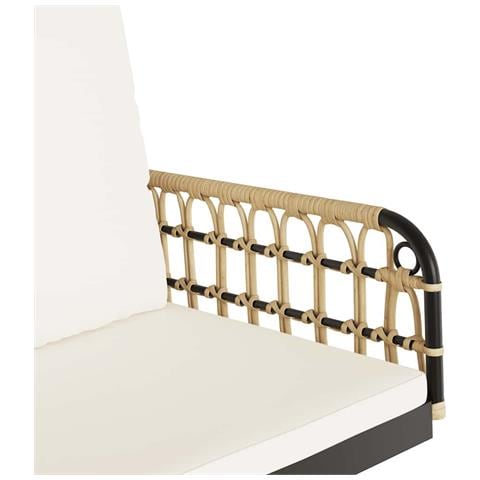 Sedia a Dondolo con Cuscini 63x58x39 cm Polyrattan e Acciaio - Foto 2
