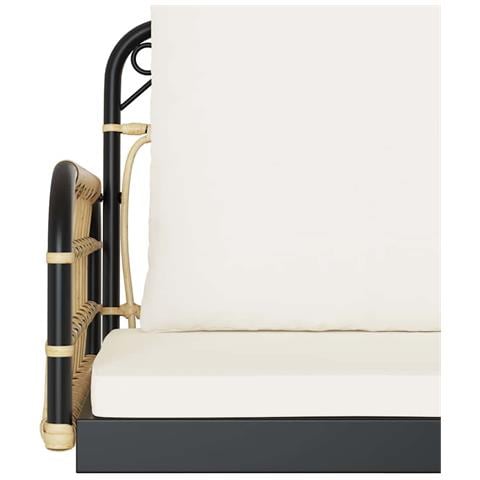 Sedia a Dondolo con Cuscini 63x58x39 cm Polyrattan e Acciaio - Foto 10