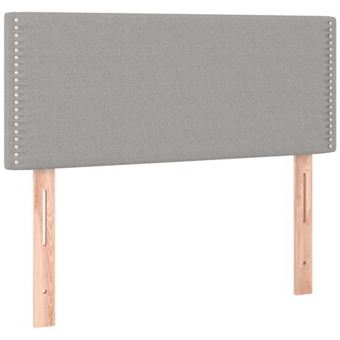 Letto a Molle Materasso e LED Grigio Chiaro 80x200 cm Tessuto - Foto 2