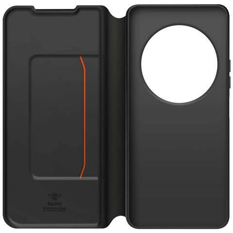 Custodia A Libro Per Xiaomi Redmi 14c Patta Con Cinghia A Mano, Nero - Foto 1