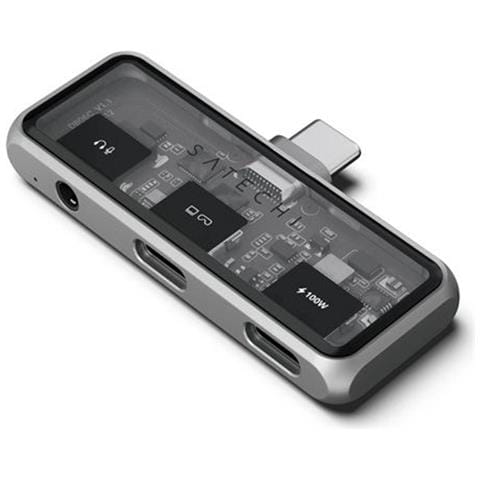 Hub Usb Mobile Xr 100w Con Uscita Audio E Video 4k Compatta, Grigio - Foto 5