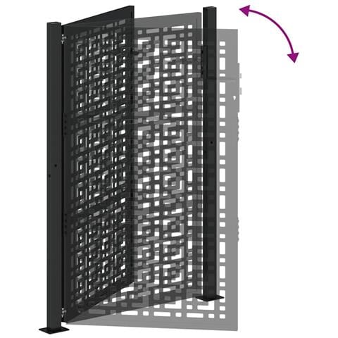 Cancello Giardino Nero 105x155 Cm In Acciaio Design A Croce - Foto 2