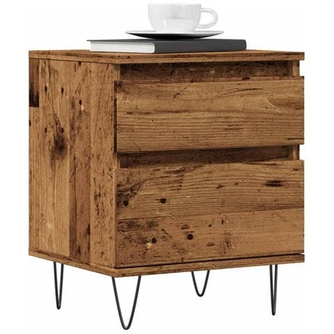 Comodini 2pz Legno Antico 40x35x50 Cm In Legno Multistrato - Foto 1