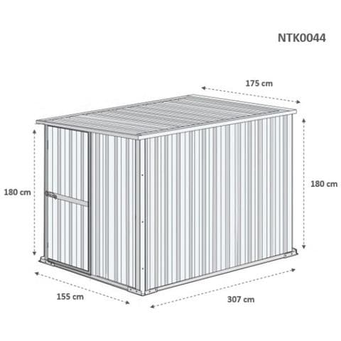 Box In Acciaio Zincato Casetta Lamiera Attrezzi 175x307cm X H1.82m - 95kg - 5,4mq - Bianco - Foto 5