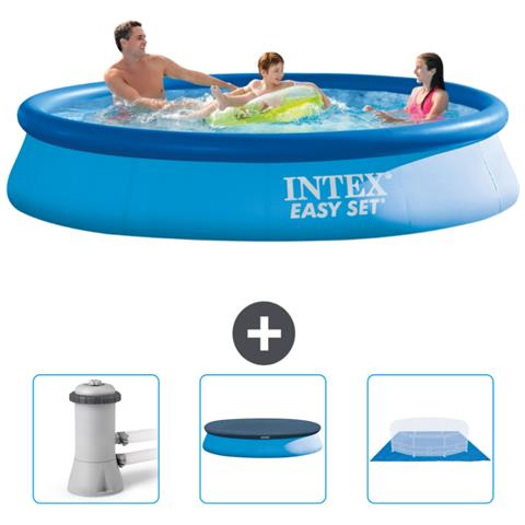 Piscina Fuori Terra - In Giro - 366x366x76 Cm - Blu - Include Accessori Coordinati Cb76 - Foto 1