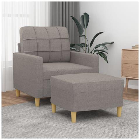 Poltrona Con Poggiapiedi Tortora 60 Cm In Tessuto - Foto 7