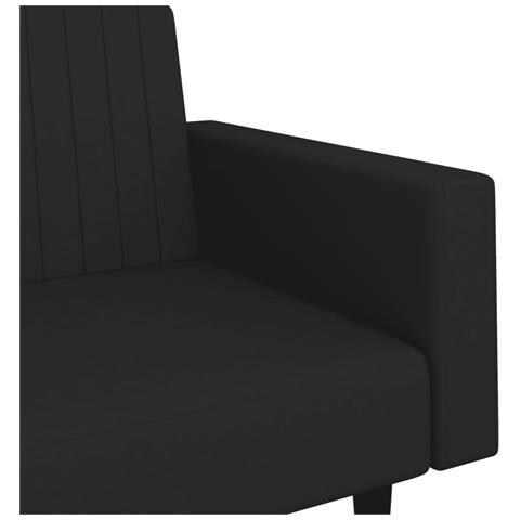 Divano Letto a 2 Posti Nero in Velluto - Foto 9