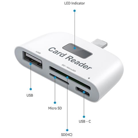 Lettore Di Schede Type-c - Hub Usb E Funzionalità Otg White - Foto 1