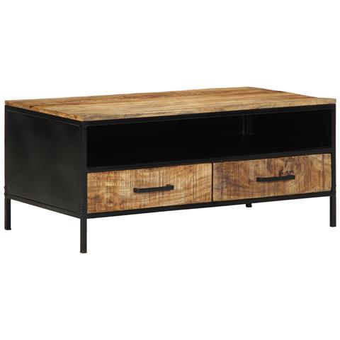 Tavolino da Caffè 90x50x40 cm Legno Massello di Mango - Foto 1