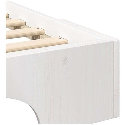 Struttura letto a terra con archiviazione Bianco legno - Foto 9