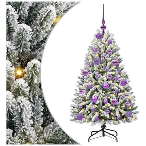 Albero di Natale artificiale con 150 LED Verde e Bianco 120 cm - Foto 1