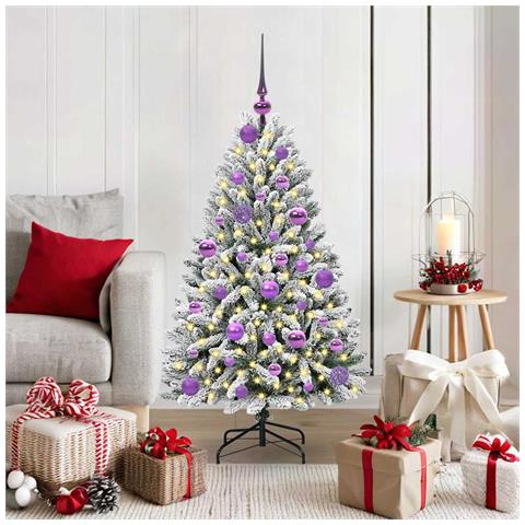 Albero di Natale artificiale con 150 LED Verde e Bianco 120 cm - Foto 2