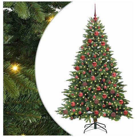Albero di Natale artificiale con 300 LED Verde 180 cm PE e PVC - Foto 1
