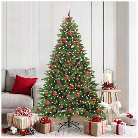 Albero di Natale artificiale con 300 LED Verde 180 cm PE e PVC - Foto 2