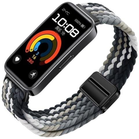 Cinturino Magnetico In Nylon Intrecciato Compatibile Con Huawei Band 8/9/10 - Opzioni Multicolore Black+grey - Foto 2