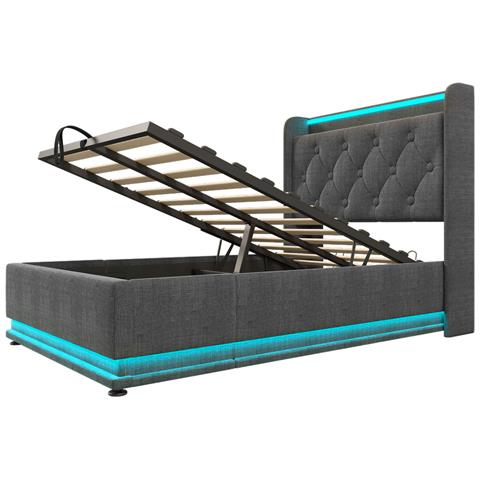 Letto Singolo Con Led A 360° E Usb, Spazio Idraulico Integrato - Foto 3