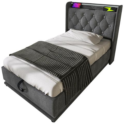 Letto Singolo Con Led A 360° E Usb, Spazio Idraulico Integrato - Foto 1