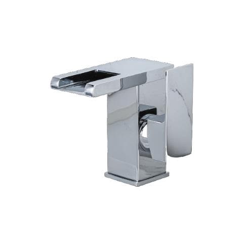 Rubinetto per lavabo da bagno, Blackswan, tipo M188, modello corto cromato con bocca a cascata e LED, misura 12,5 cm - Foto 1