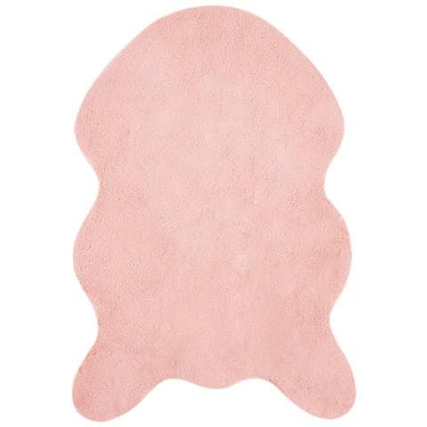 Tappeto in Pelliccia Sintetica di Coniglio Olite Rosa - Foto 1
