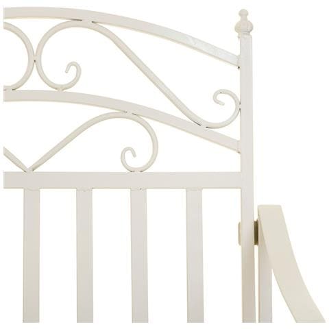 Sedia A Dondolo In Ferro Battuto Bianco 55x45x91h Cm - Foto 7