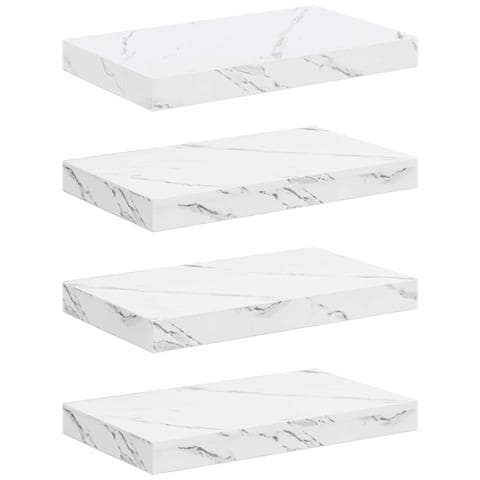 Scaffale da parete 4 pcs Marmo Bianco 40 x 23,5 x 4 cm - Foto 1