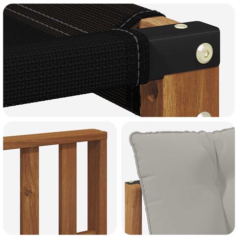 Set di divani da esterno 6 pcs Grigio Naturale e Chiaro - Foto 9