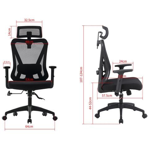 Sedia da ufficio ergonomica T5 nera - Foto 2