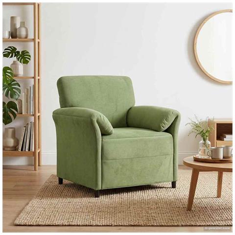 Divano 1 posto Verde chiaro 88 x 83 x 95 cm Velluto - Foto 2
